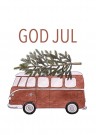 Lite kort med hull - julebuss thumbnail