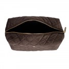 Quiltet tolaettmappe large - chocolate brown thumbnail