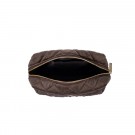 Quiltet toalettmappe small - chocolate brown thumbnail
