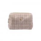 Tweed toalettmappe small - warm taupe thumbnail