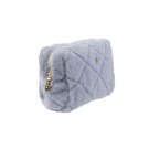 Quiltet toalettmappe small - cool blue thumbnail