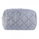 Quiltet toalettmappe large - cool blue thumbnail