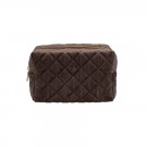 Quiltet toalettmappe small - chocolate brown thumbnail