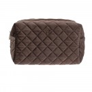 Quiltet tolaettmappe large - chocolate brown thumbnail
