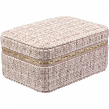 Tweed smykkeskrin - warm taupe