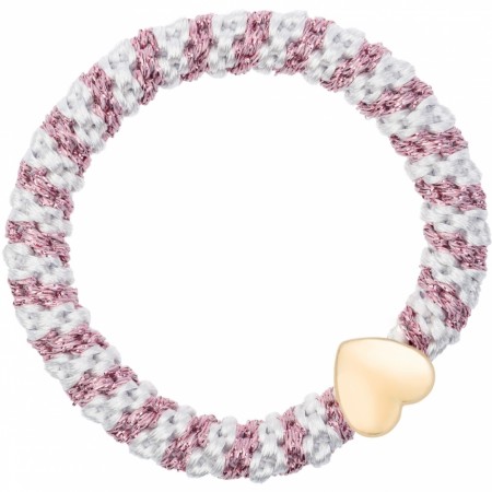 fat hair tie - cotton candy & white glitter stripe
