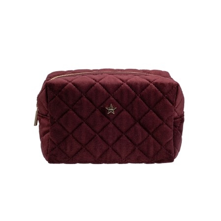 Quiltet toalettmappe small - maroon