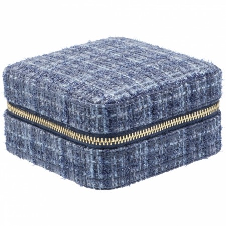 Tweed smykkeskrin mini - grisalle blue