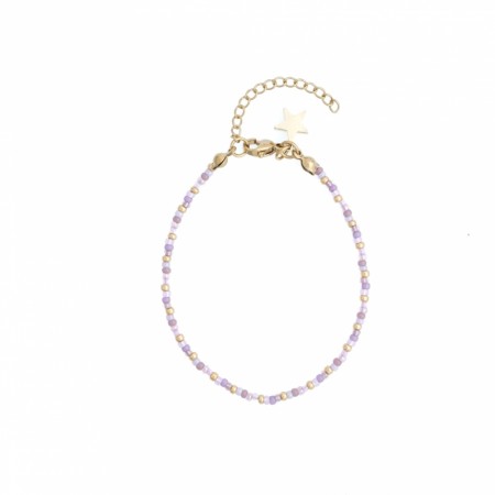 Armbånd glassperler 2 mm - lavendel