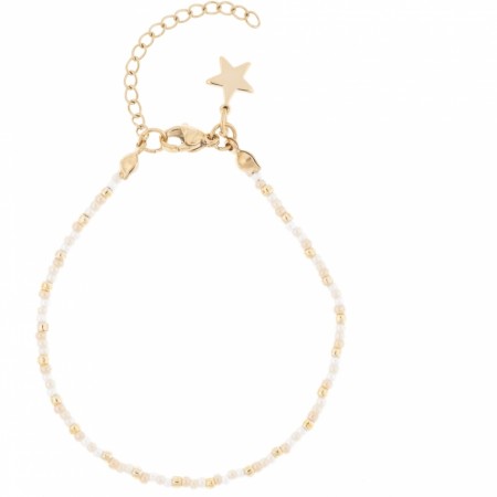 Armbånd glassperle 4 mm - vanilla mix