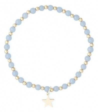 Armbånd steinperler 4 mm - 501 blue