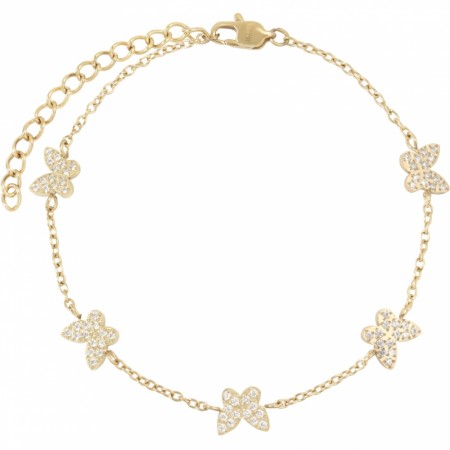 butterfly chain bracelet w/crystals