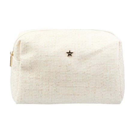 Tweed toalettmappe large - off white