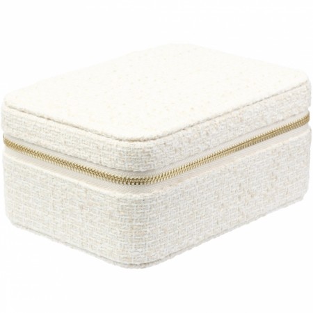 Tweed smykkeskrin - off white m/sand
