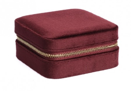 Fløyel smykkeskrin mini - maroon