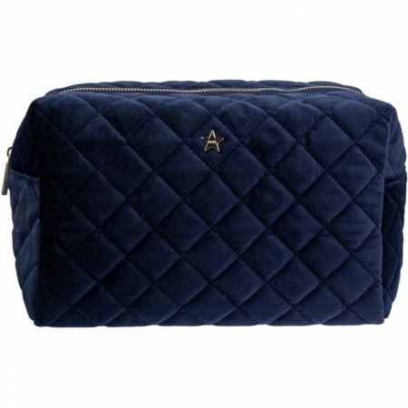 Quiltet toalettmappe large - navy blue