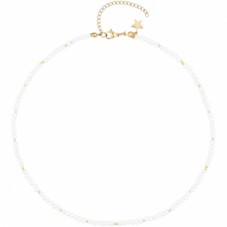  Crystal Bead Necklace 3 mm - white
