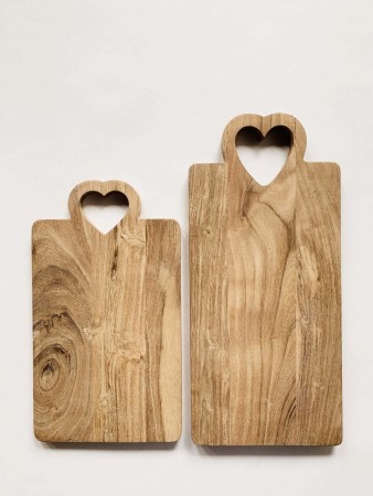 Fjøl akasie m/hjerte 44x20