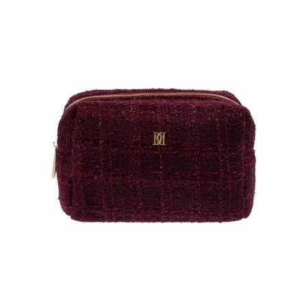 Tweed toalettmappe small - bordeaux