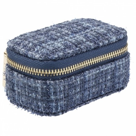 Tweed smykkeskrin micro - grisalle blue