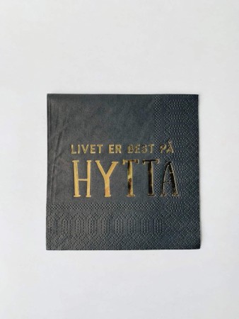 Kaffeserviett - livet er best på hytta 