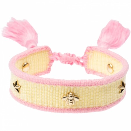  Woven Friendship Bracelet Thin W/Sign Studs